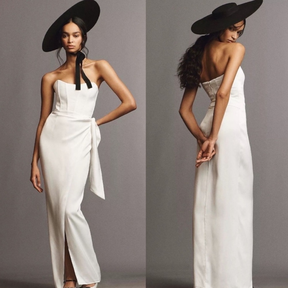 V. Chapman June Corset Strapless White Gown